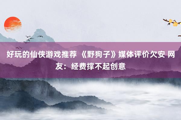 好玩的仙侠游戏推荐 《野狗子》媒体评价欠安 网友：经费撑不起创意