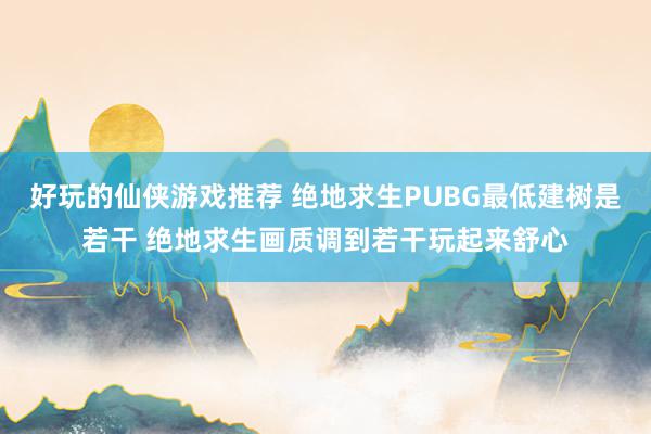 好玩的仙侠游戏推荐 绝地求生PUBG最低建树是若干 绝地求生画质调到若干玩起来舒心