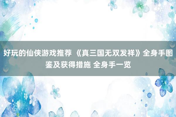 好玩的仙侠游戏推荐 《真三国无双发祥》全身手图鉴及获得措施 全身手一览