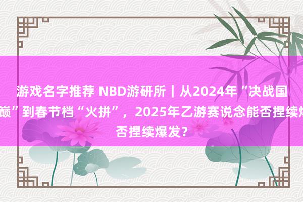 游戏名字推荐 NBD游研所｜从2024年“决战国乙之巅”到春节档“火拼”，2025年乙游赛说念能否捏续爆发？