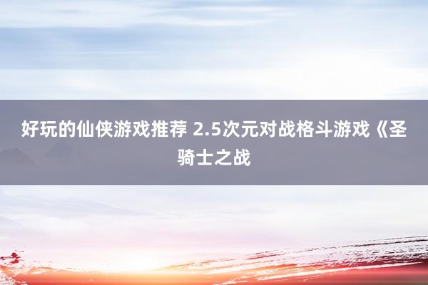 好玩的仙侠游戏推荐 2.5次元对战格斗游戏《圣骑士之战